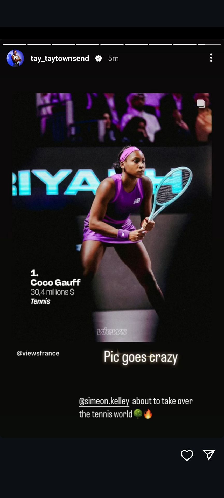 Taylor Townsend praises her photographer